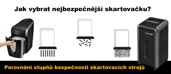 Porovnání stupňů bezpečnosti skartovacích strojů