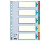 Kartonový rozlišovač Esselte A4, 5 listů, barevný