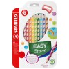 Trojhrann pastelky Stabilo Easy colors pro pravky, 12 ks